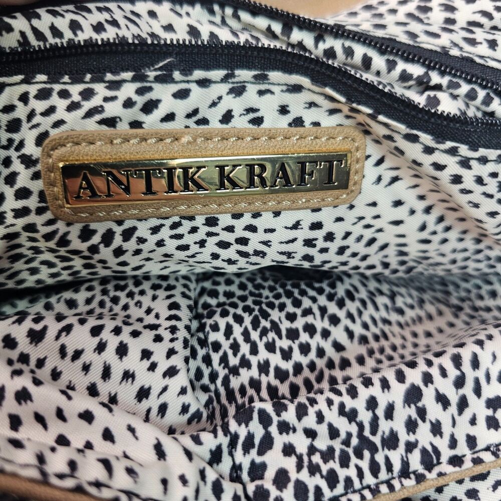 Antik Kraft Taupe Braided Strap Hobo Shoulder Bag Boho Slouchy Large Tote - Picture 5 of 14